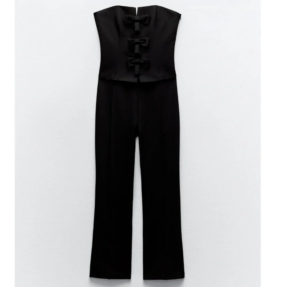 BLOGGER'S FAVE! Zara Strapless Jumpsuit Black NWT